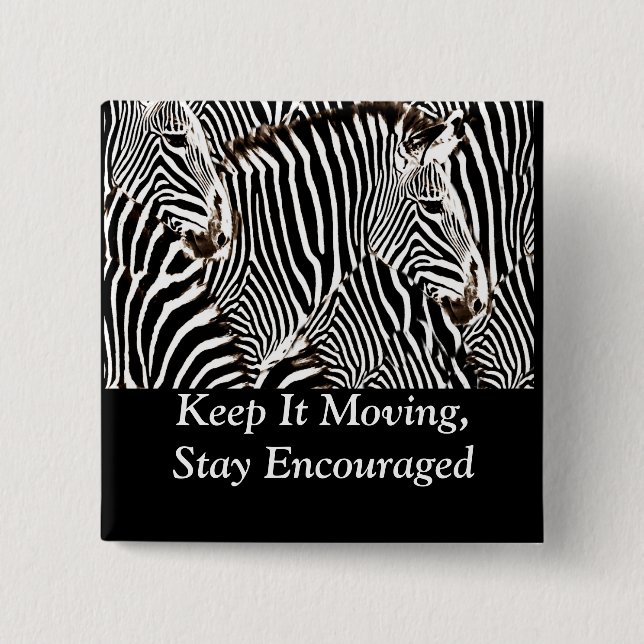 Zebras love_ 15 cm square badge (Front)