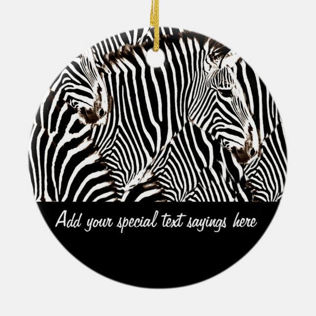 Zebras love_ ceramic tree decoration (Back)