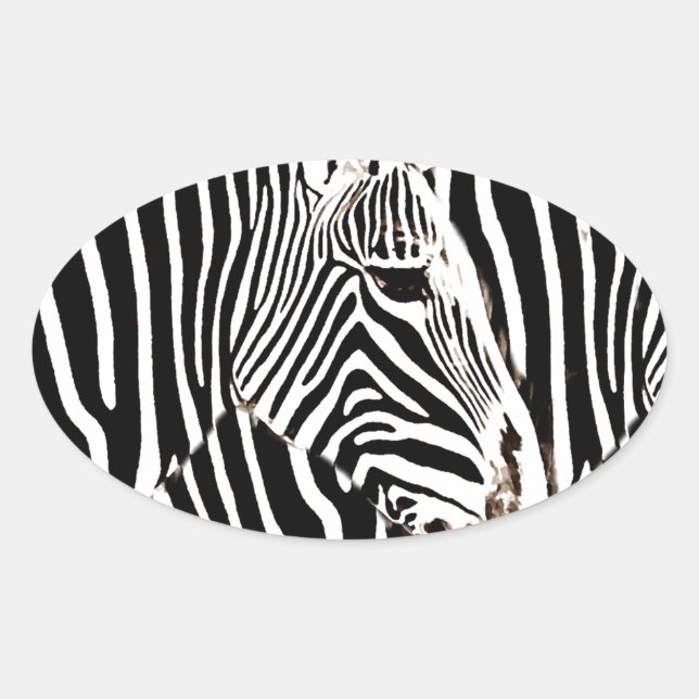 Zebras love_ oval sticker (Front)
