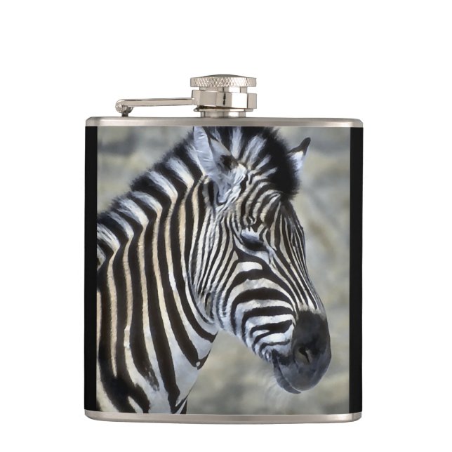 Zebras Lovers Art Hip Flask (Front)