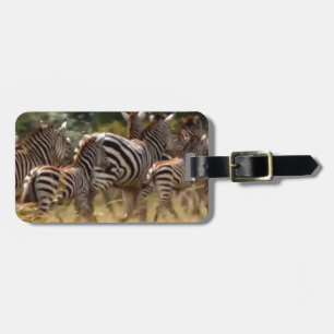 Zebras on the Move: A Journey of a Thousand Miles Luggage Tag