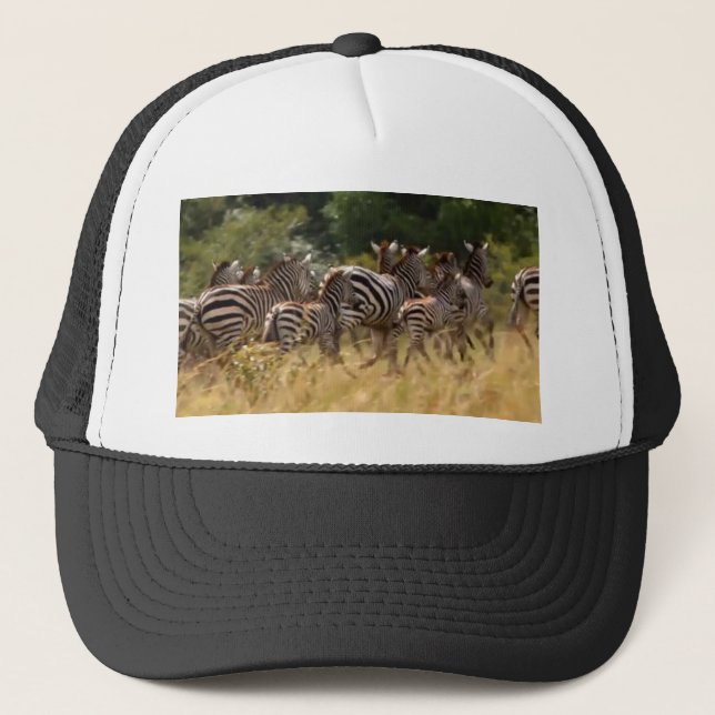 Zebras on the Move: A Journey of a Thousand Miles Trucker Hat (Front)