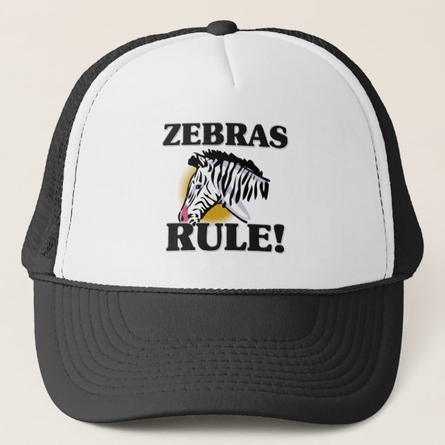 ZEBRAS Rule! Trucker Hat (Front)