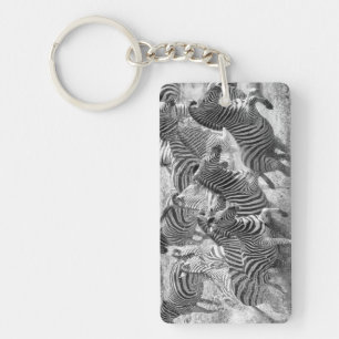 Zebras running key ring