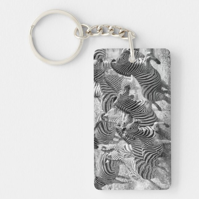 Zebras running key ring (Front)