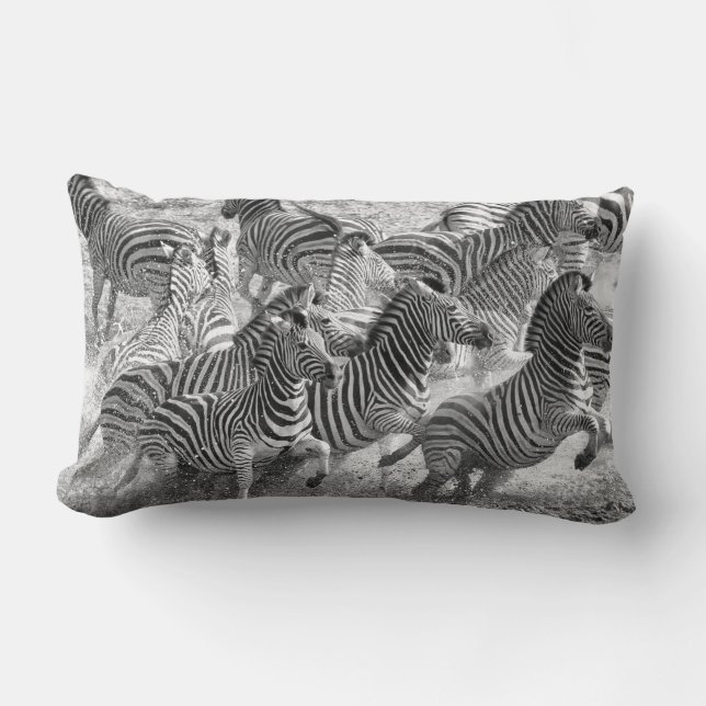 Zebras running lumbar cushion (Front)