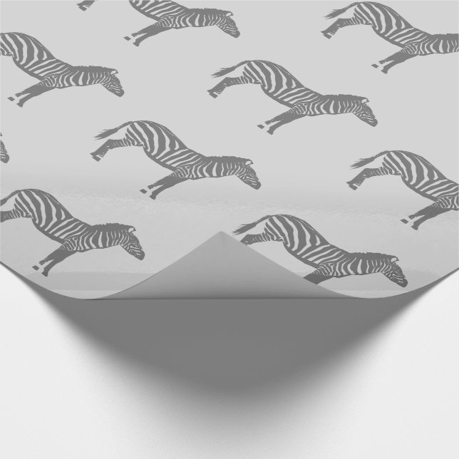 Zebras - Shades of Grey / Grey Wrapping Paper (Corner)