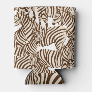 Zebras, wild savanna, seamless pattern can cooler