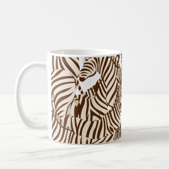 Zebras, wild savanna, seamless pattern coffee mug (Left)