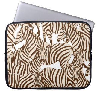 Zebras, wild savanna, seamless pattern laptop sleeve