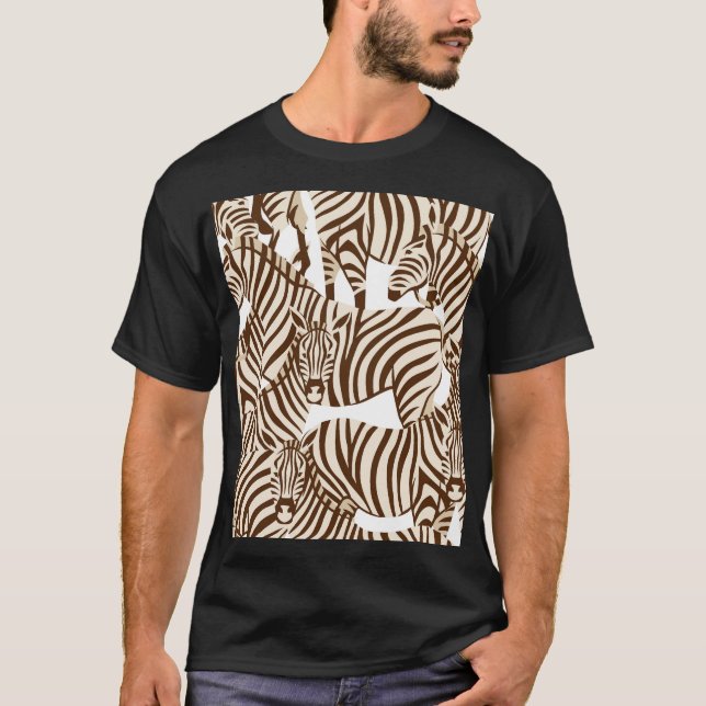 Zebras, wild savanna, seamless pattern T-Shirt (Front)
