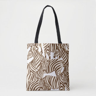 Zebras, wild savanna, seamless pattern tote bag