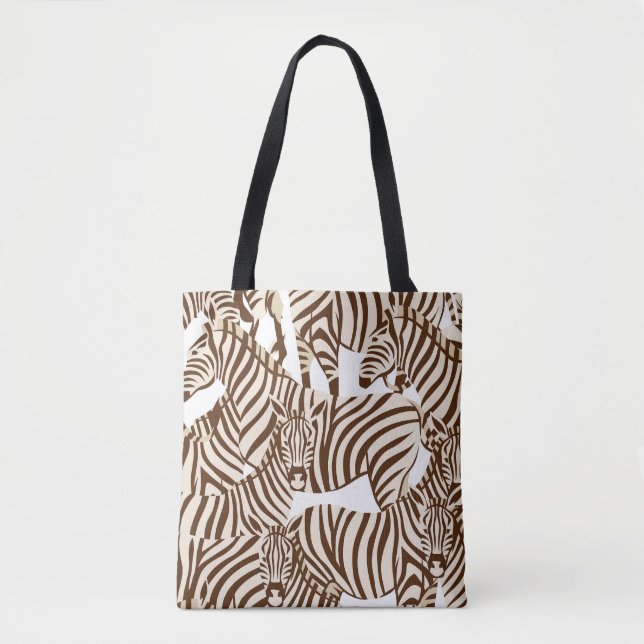 Zebras, wild savanna, seamless pattern tote bag (Front)