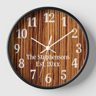 Zebrawood-look Clock