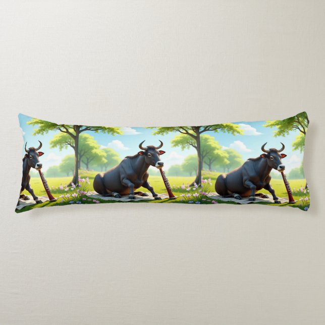 Zebu Meadow Serenade Body Pillow (Front)