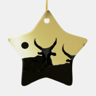 ZEBUS on gold Ceramic Tree Decoration