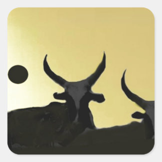 ZEBUS on gold Square Sticker