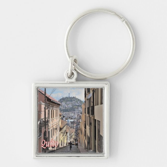 zEC009 QUITO, Old Town, America, Key Ring (Front)