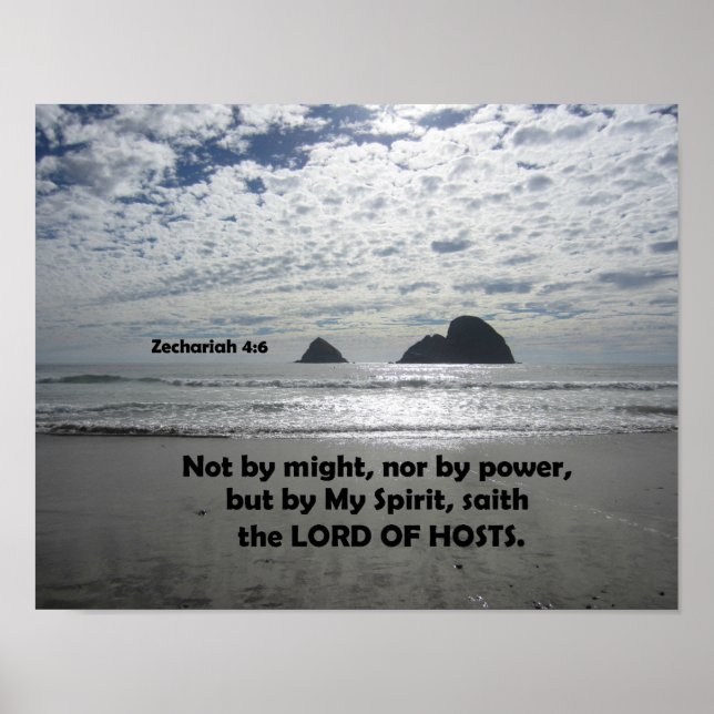 Zech 4:6 Not by might, nor by power Poster (Front)
