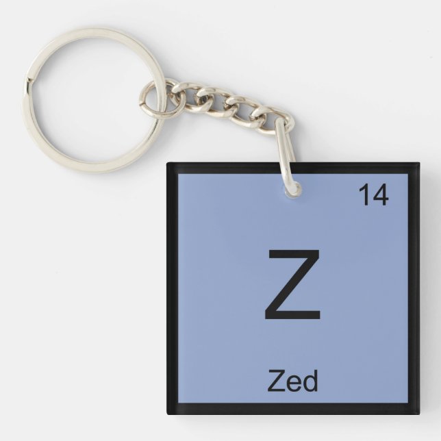 Zed Name Chemistry Element Periodic Table Key Ring (Front)