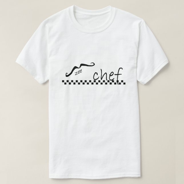 Zee French Chef Moustache T-shirt (Design Front)