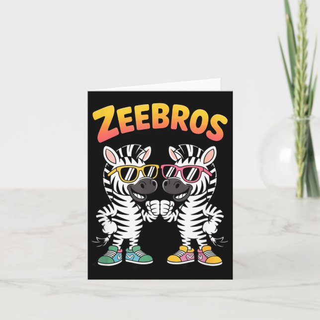 Zeebros Cute Zebra Duo Design For Zebros Lovers  Card (Front)