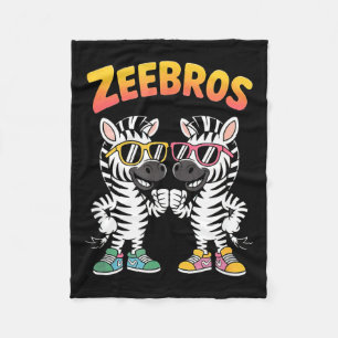 Zeebros Cute Zebra Duo Design For Zebros Lovers  Fleece Blanket