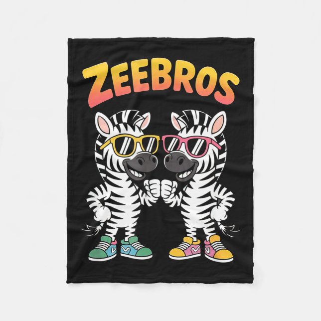 Zeebros Cute Zebra Duo Design For Zebros Lovers  Fleece Blanket (Front)