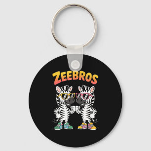 Zeebros Cute Zebra Duo Design For Zebros Lovers Key Ring