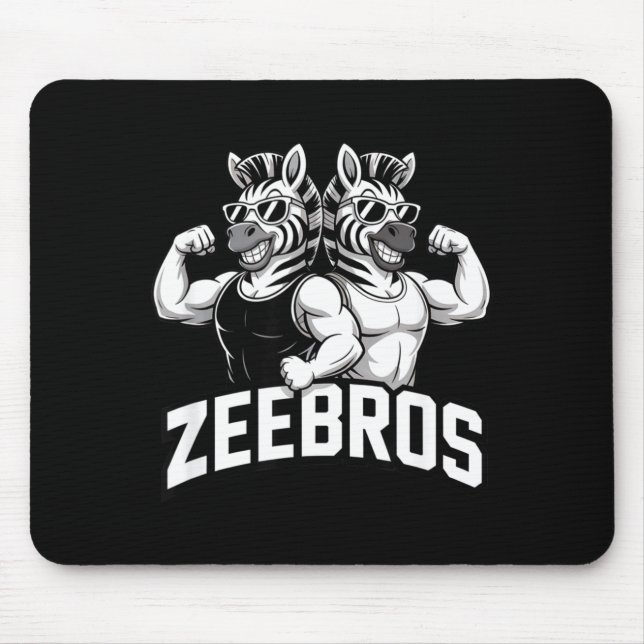 Zeebros Cute Zebra Duo Design For Zebros Lovers  Mouse Pad (Front)