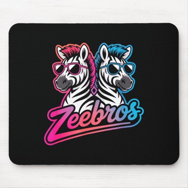Zeebros Cute Zebra Duo Design For Zebros Lovers  Mouse Pad (Front)