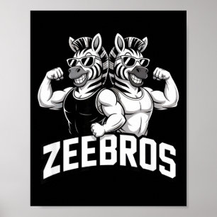 Zeebros Cute Zebra Duo Design For Zebros Lovers Poster