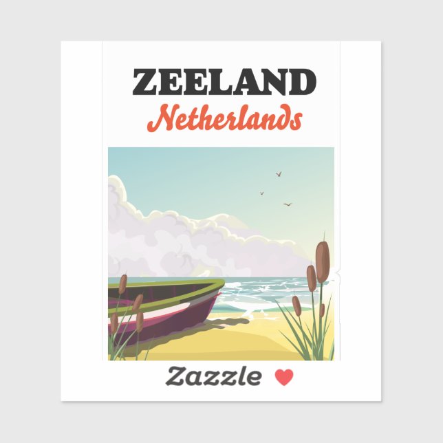 Zeeland Netherlands beach travel poster (Sheet)