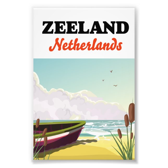 Zeeland Netherlands beach travel poster (Front)