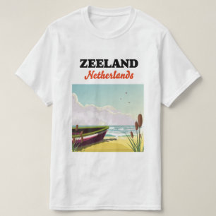 Zeeland Netherlands beach travel poster T-Shirt