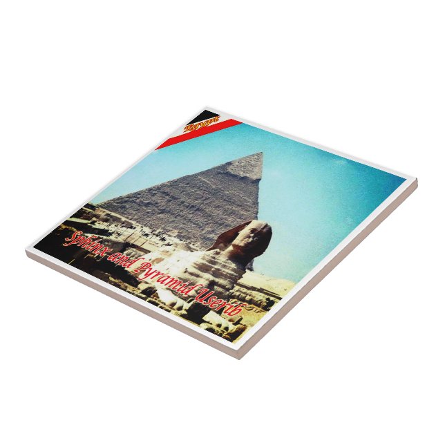 zEG009 GREAT SPHINX PYRAMID USERIB, Egypt, Fridge Ceramic Tile (Side)