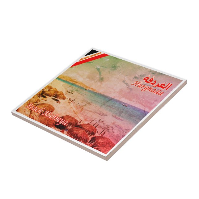 zEG011 HURGHADA, Red Sea, Mamya Beach, Ceramic Tile (Side)