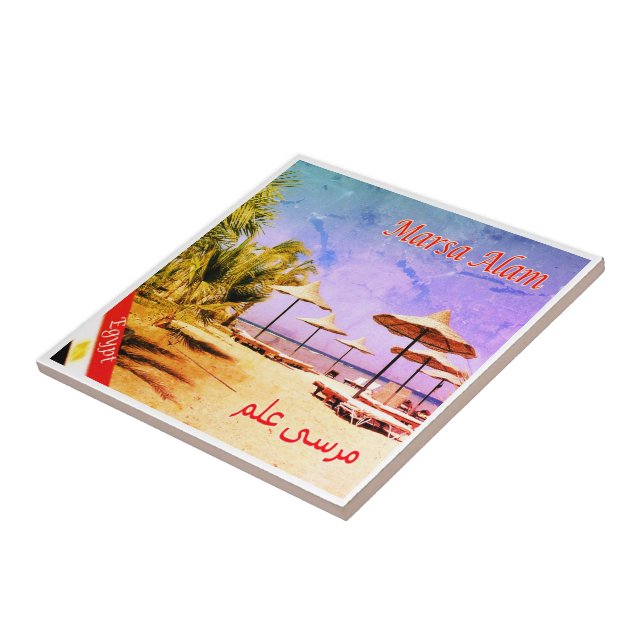 zEG025 MARSA ALAM beach, Egypt, Red Sea, Ceramic Tile (Side)