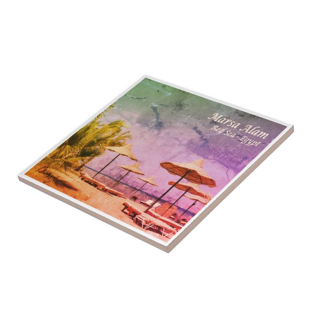 zEG035 MARSA ALAM Beach, Red Sea, Egypt, Ceramic Tile (Side)
