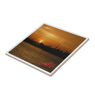 zEG057 LUXOR at Night, Nile Valley, Egypt, Ceramic Tile
