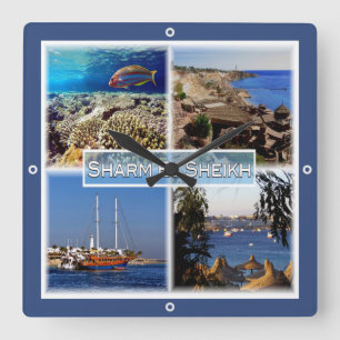 zEG063 SHARM EL SHEIKH in Red Sea, EGYPT, Square Wall Clock