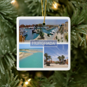 zEG065 mosaic of HURGHADA Red Sea in Egypt, Ceramic Ornament