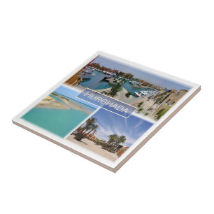 zEG065 mosaic of HURGHADA Red Sea in Egypt, Ceramic Tile