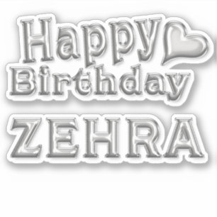 Zehra Happy Birthday silver Sticker