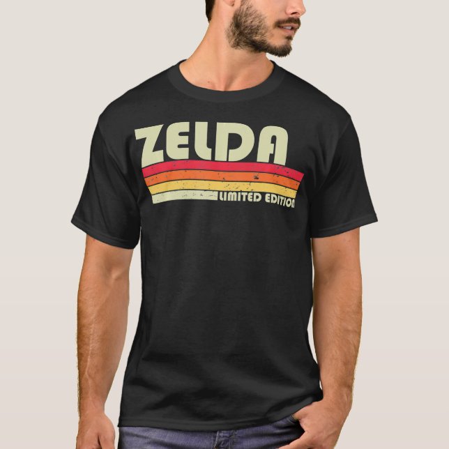 ZELDA Name Personalised Retro Vintage 80s 90s Birt T-Shirt (Front)