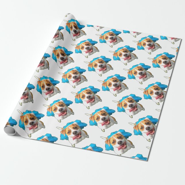 Zelda the Bulldog Wrapping Paper (Unrolled)