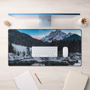 Zelenci springs at dusk desk mat