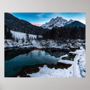Zelenci springs at dusk poster