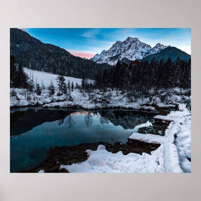 Zelenci springs at dusk poster (Front)