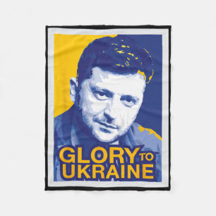 Zelensky Glory To Ukraine Slava Ukraini Ukrainian  Fleece Blanket